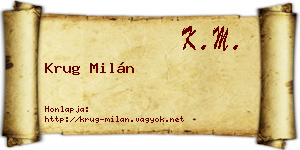 Krug Milán névjegykártya
