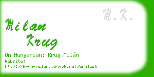 milan krug business card
